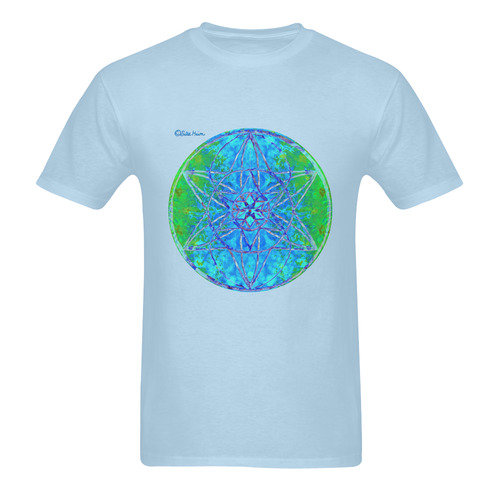 protection in nature colors-teal, blue and green Sunny Men's T- shirt (Model T06)