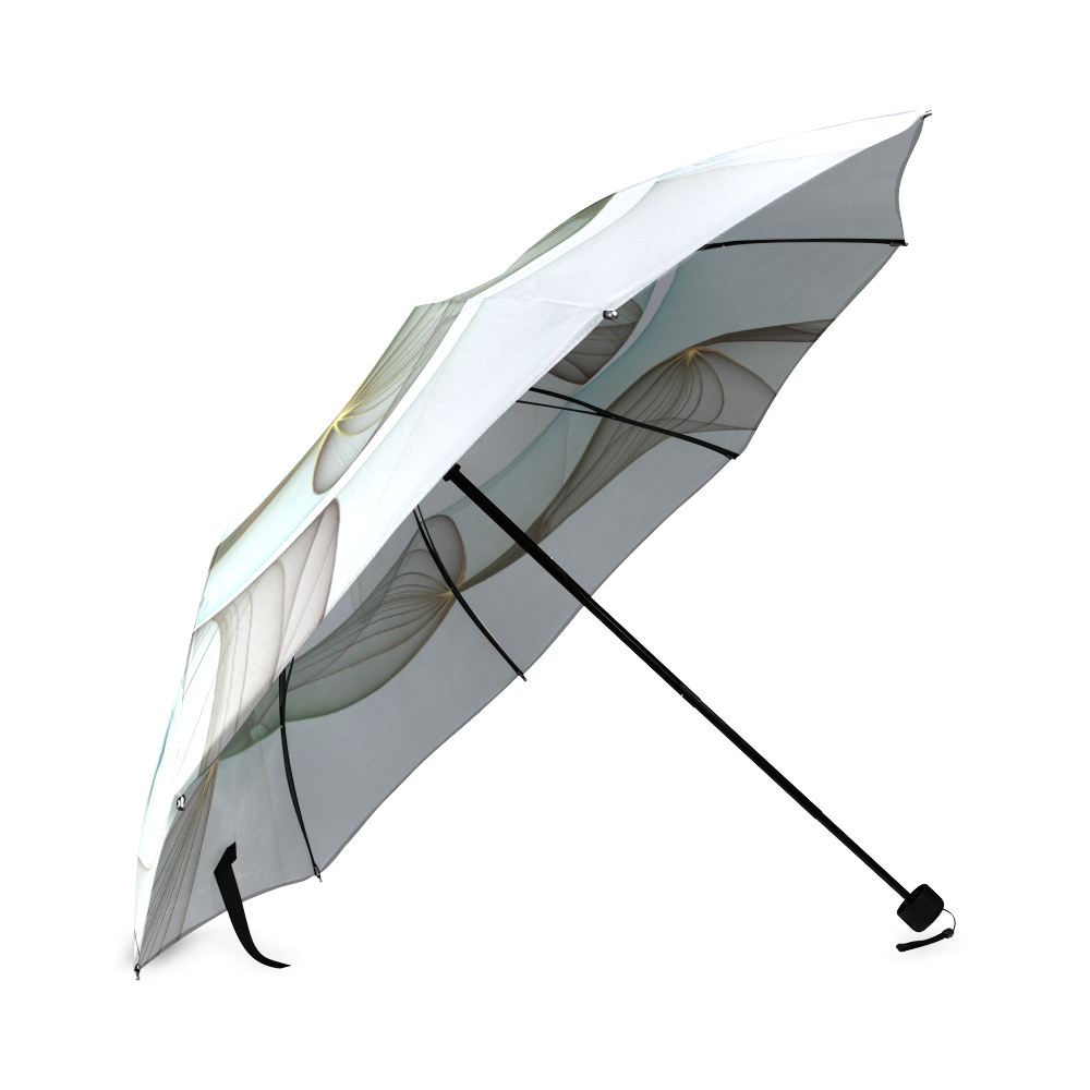 Abstract Modern Turquoise Brown Gold Elegance Foldable Umbrella (Model U01)