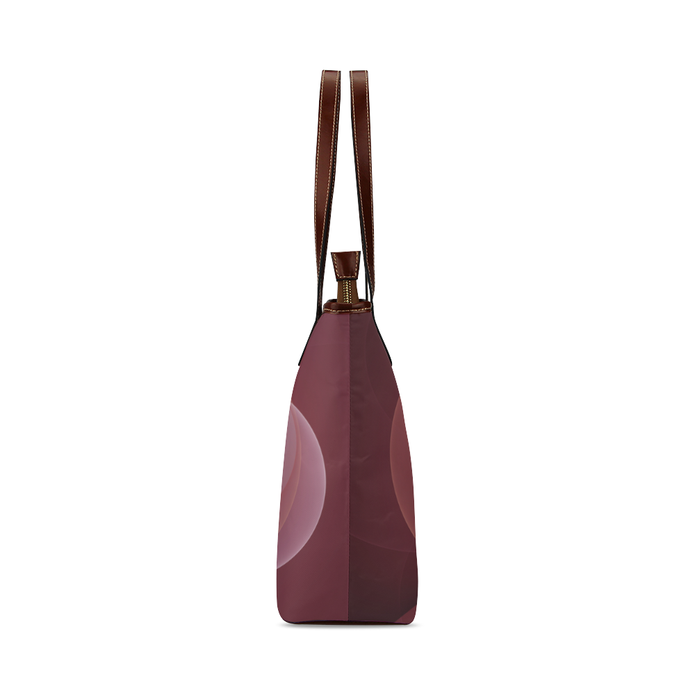 Movement Abstract Modern Wine Red Pink Fractal Art Shoulder Tote Bag (Model 1646)