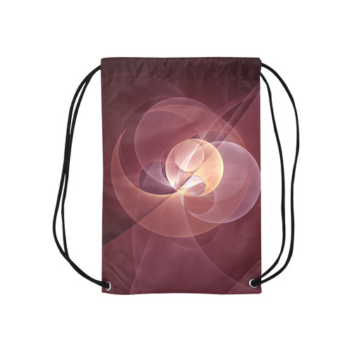 Movement Abstract Modern Wine Red Pink Fractal Art Small Drawstring Bag Model 1604 (Twin Sides) 11"(W) * 17.7"(H)