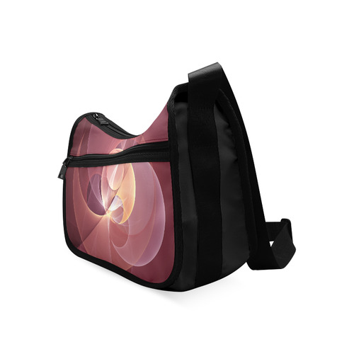 Movement Abstract Modern Wine Red Pink Fractal Art Crossbody Bags (Model 1616)
