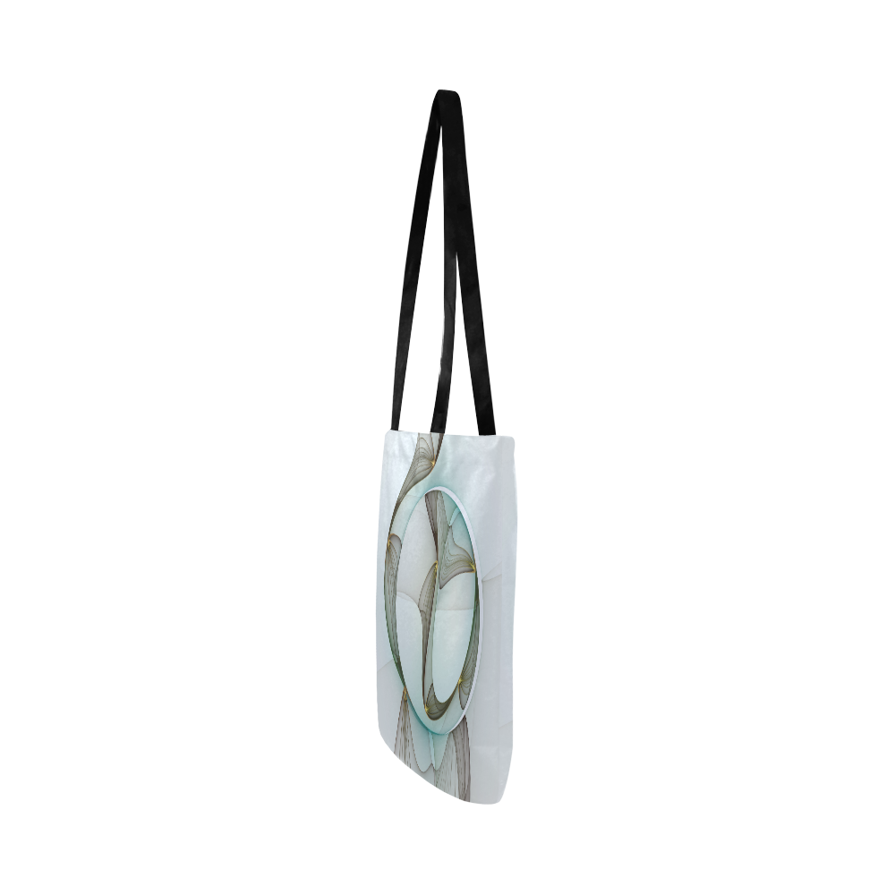 Abstract Modern Turquoise Brown Gold Elegance Reusable Shopping Bag Model 1660 (Two sides)
