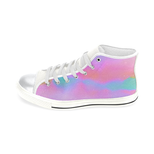 pink clouds High Top Canvas Shoes for Kid (Model 017)