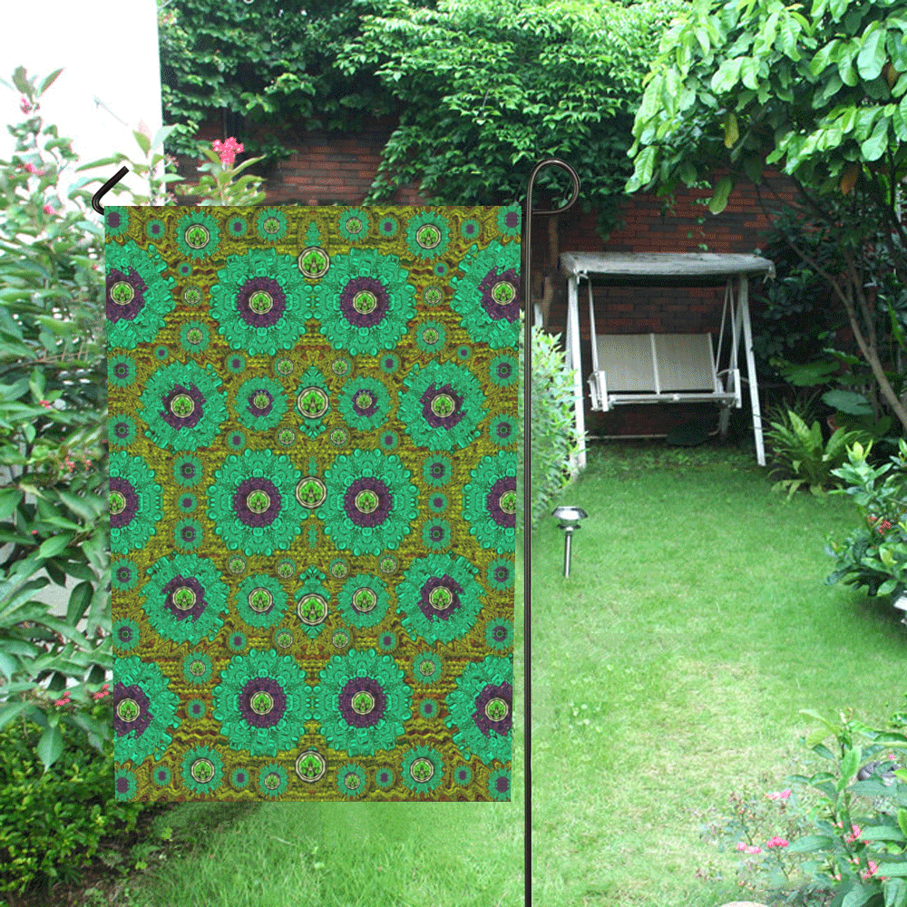 Peacock-flowers in the stars of eden  pop art Garden Flag 28''x40'' （Without Flagpole）