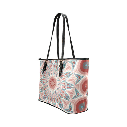 Modern Kaleidoscope Mandala Fractal Art Graphic Leather Tote Bag/Large (Model 1651)