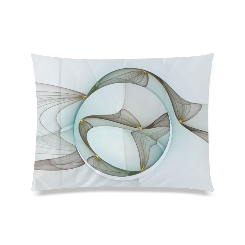 Abstract Modern Turquoise Brown Gold Elegance Custom Zippered Pillow Case 20"x26"(Twin Sides)