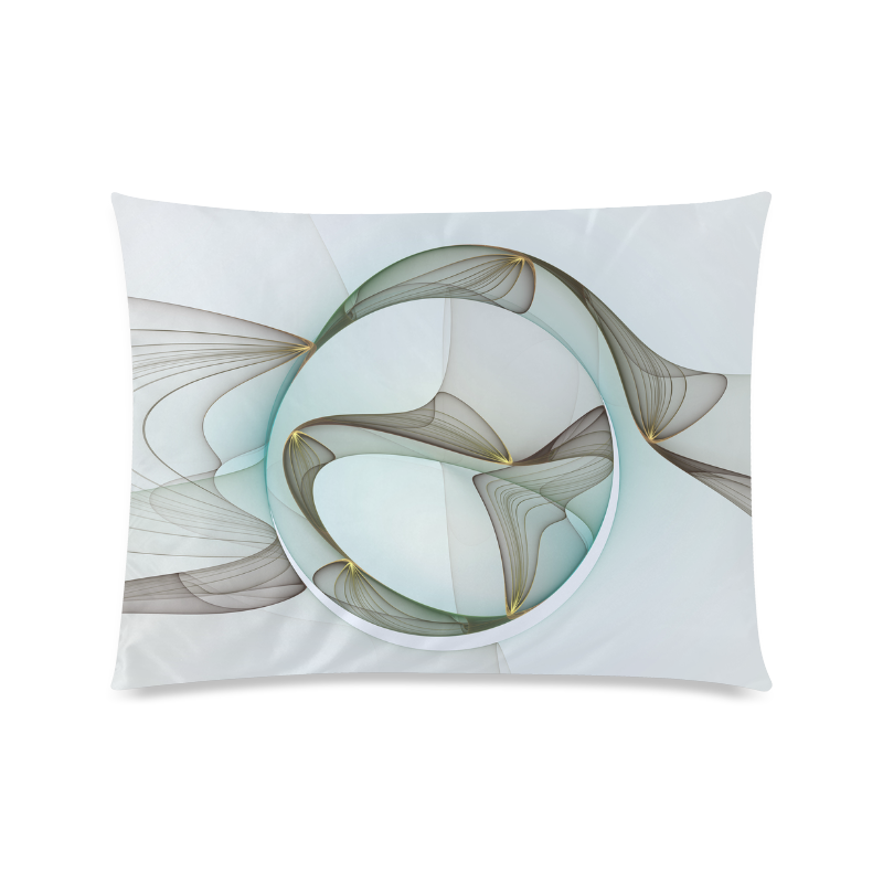 Abstract Modern Turquoise Brown Gold Elegance Custom Zippered Pillow Case 20"x26"(Twin Sides)