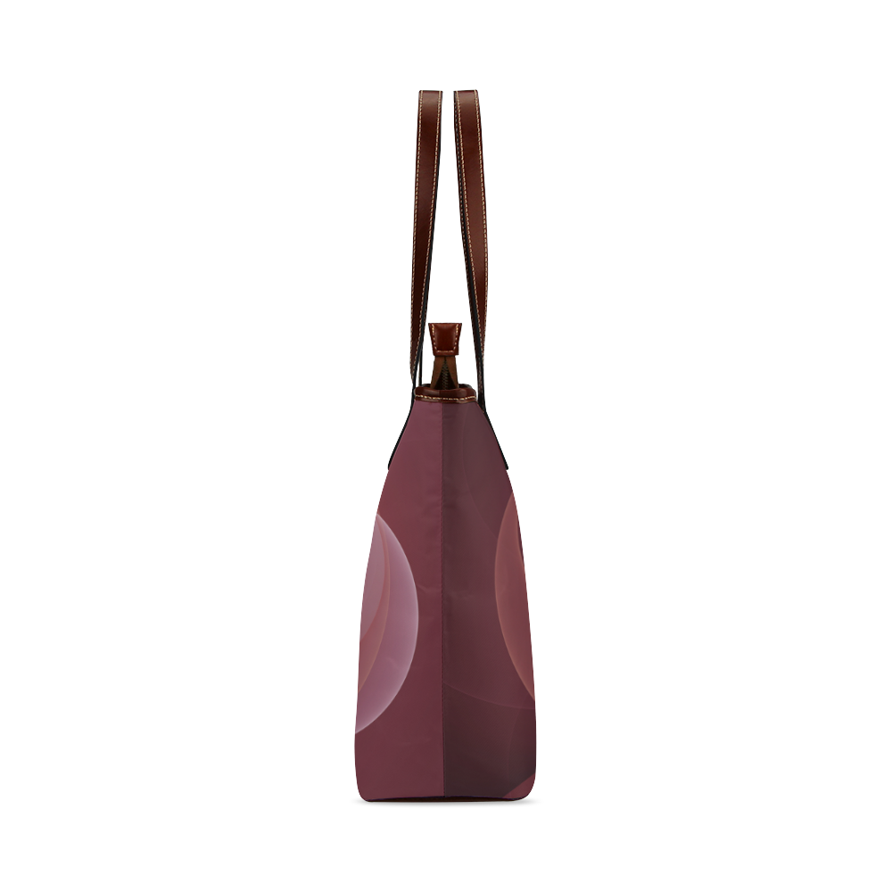 Movement Abstract Modern Wine Red Pink Fractal Art Shoulder Tote Bag (Model 1646)