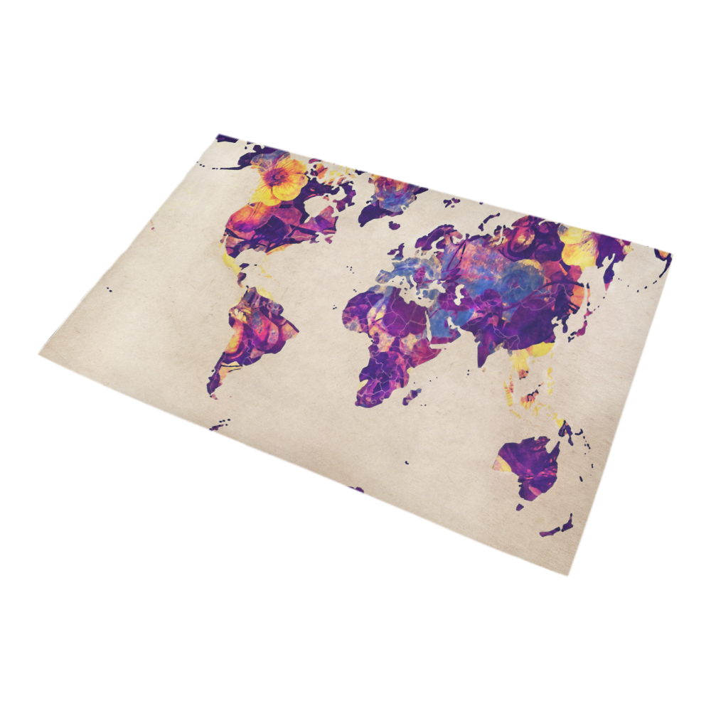 world map Bath Rug 20''x 32''