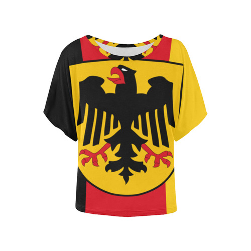 Germany (Hanging flag) Women's Batwing-Sleeved Blouse T shirt (Model T44)