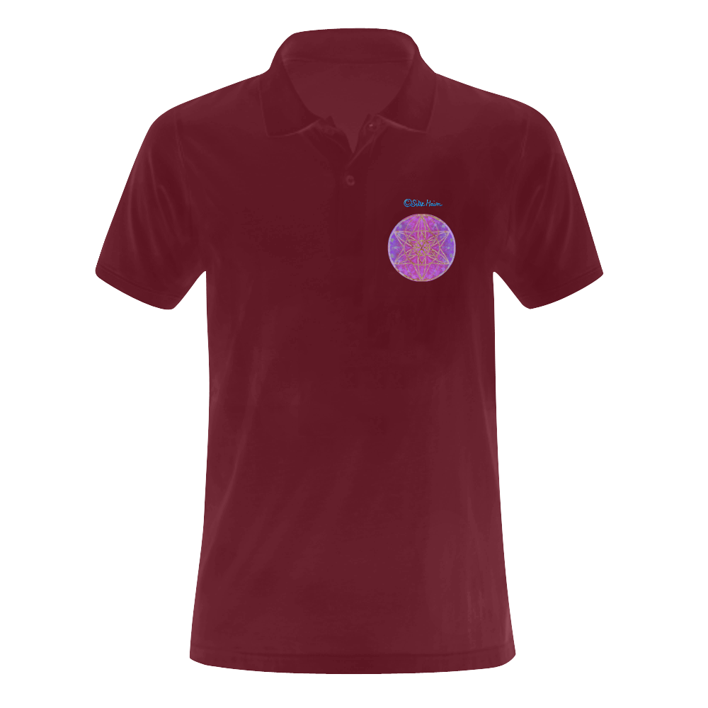 protection in purple colors Men's Polo Shirt (Model T24)