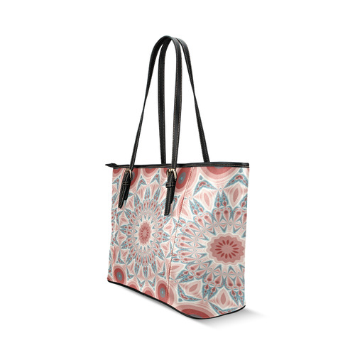 Modern Kaleidoscope Mandala Fractal Art Graphic Leather Tote Bag/Small (Model 1640)