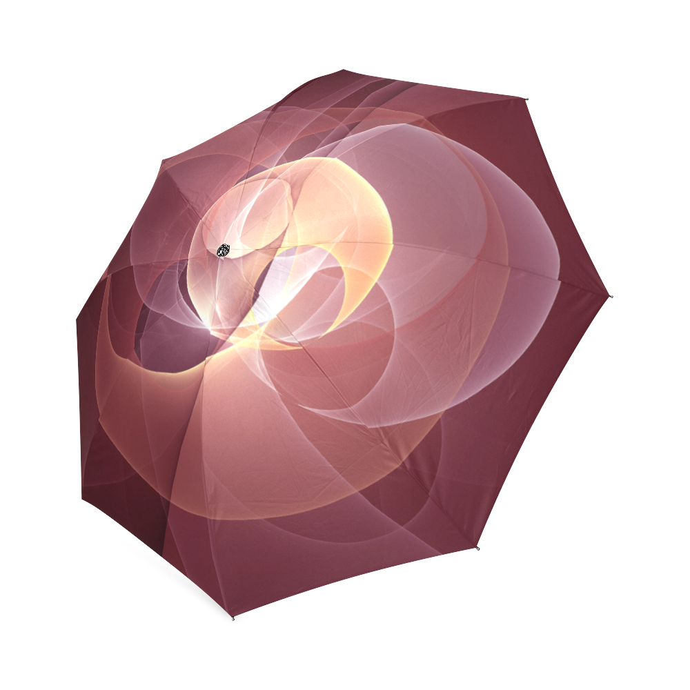 Movement Abstract Modern Wine Red Pink Fractal Art Foldable Umbrella (Model U01)