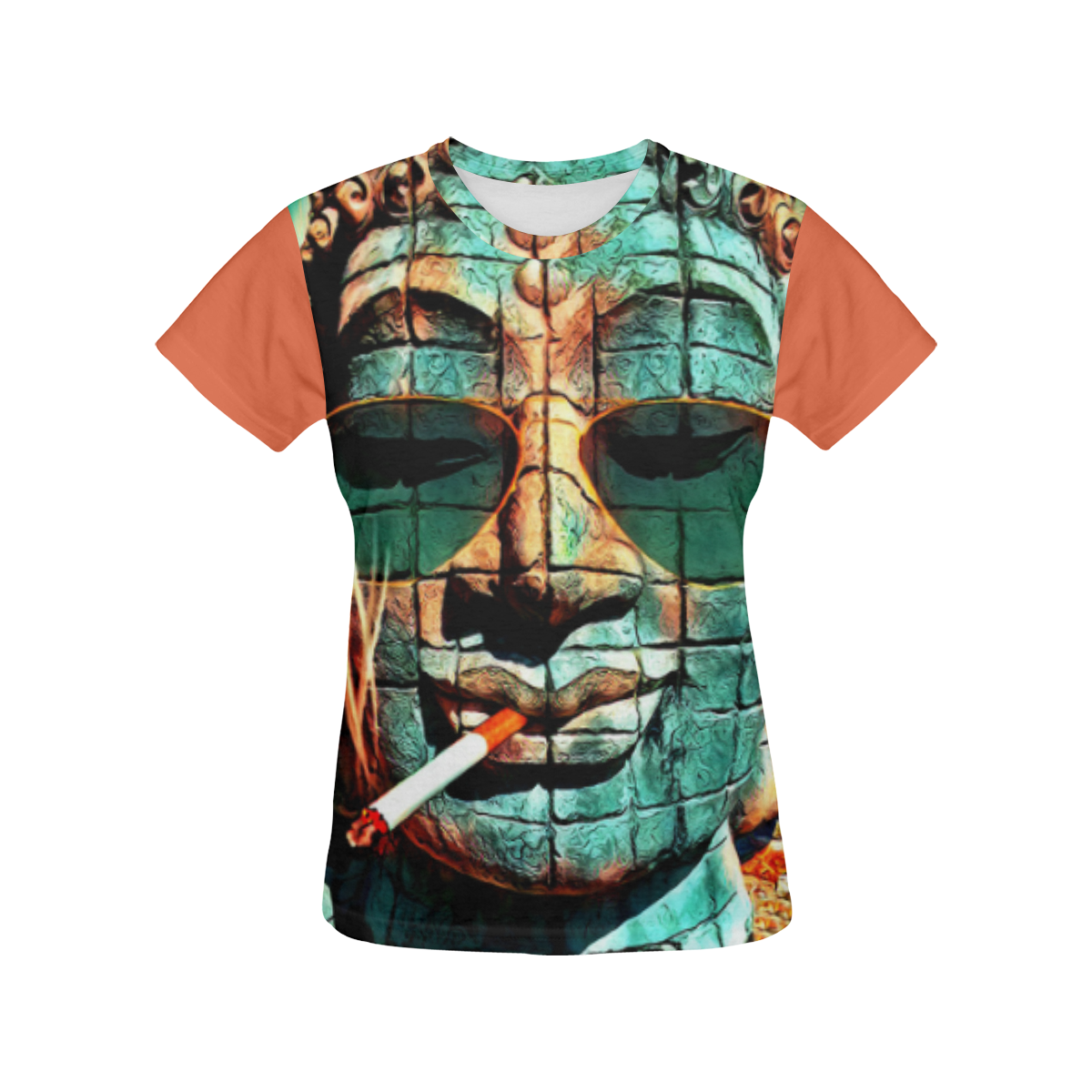 FUNNY BUDDHA All Over Print T-Shirt for Women (USA Size) (Model T40)