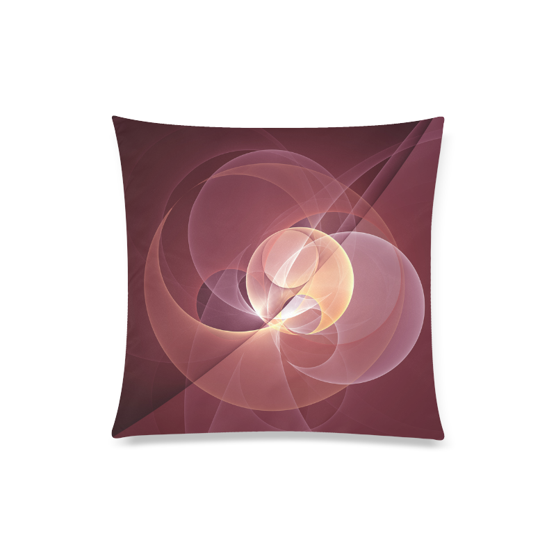 Movement Abstract Modern Wine Red Pink Fractal Art Custom Zippered Pillow Case 20"x20"(Twin Sides)