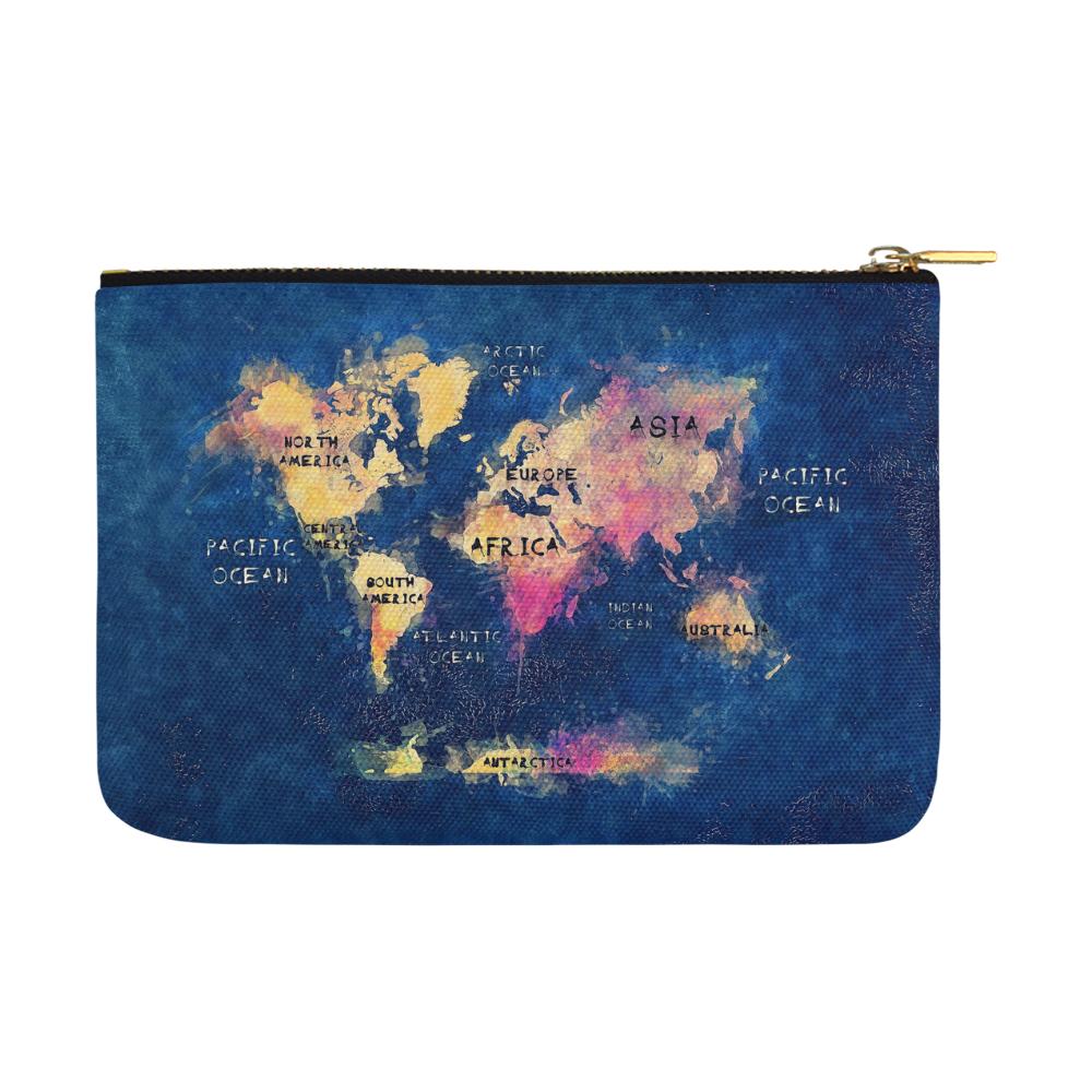 world map oceans and continents Carry-All Pouch 12.5''x8.5''