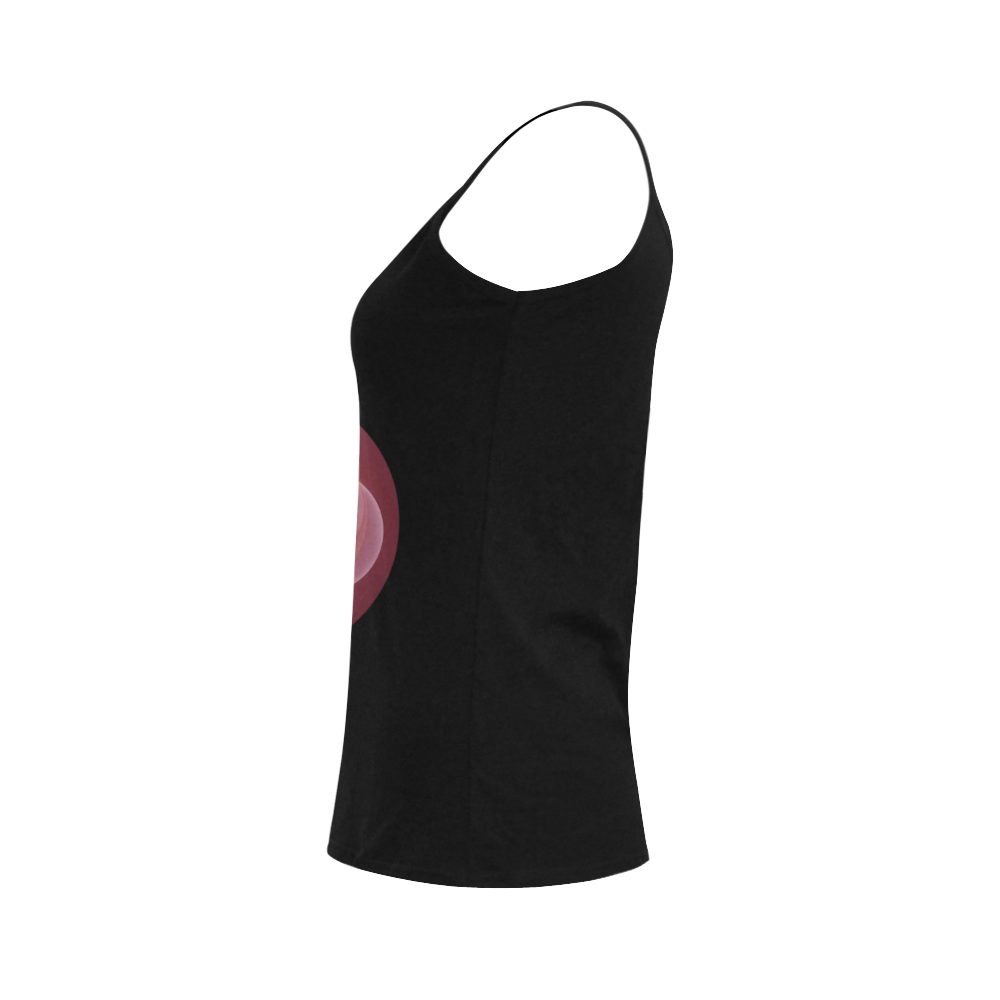 Movement Abstract Modern Wine Red Pink Fractal Art Women's Spaghetti Top (USA Size) (Model T34)