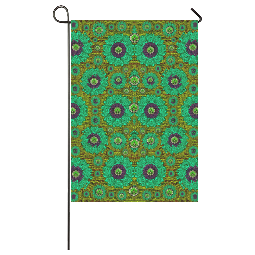 Peacock-flowers in the stars of eden  pop art Garden Flag 28''x40'' （Without Flagpole）