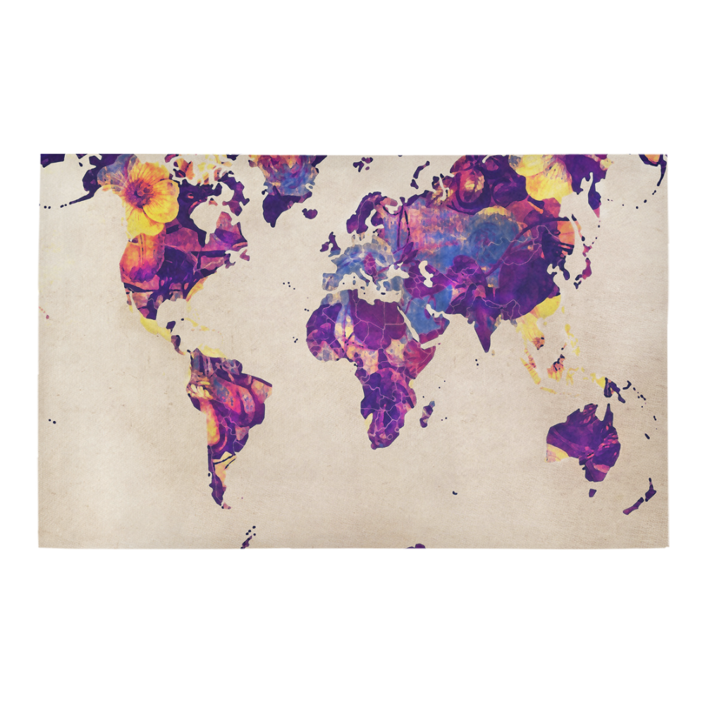 world map Bath Rug 20''x 32''