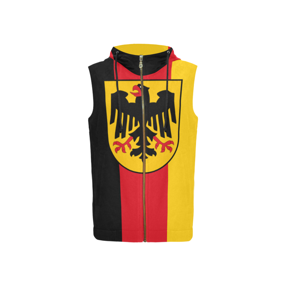Germany (Hanging flag) All Over Print Sleeveless Zip Up Hoodie for Women (Model H16)