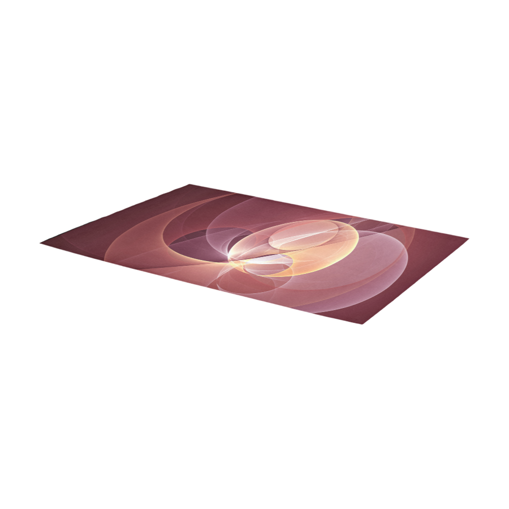 Movement Abstract Modern Wine Red Pink Fractal Art Area Rug 7'x3'3''