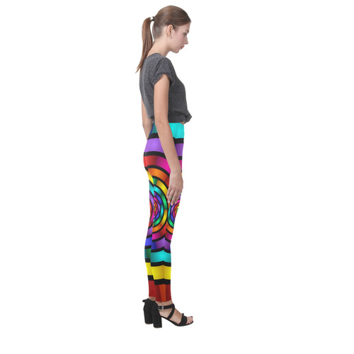 Round Psychedelic Colorful Modern Fractal Graphic Cassandra Women's Leggings (Model L01)
