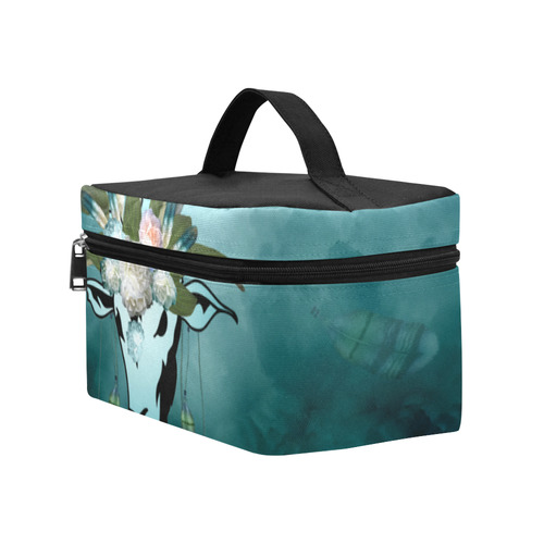 The billy goat with feathers and flowers Cosmetic Bag/Large (Model 1658)