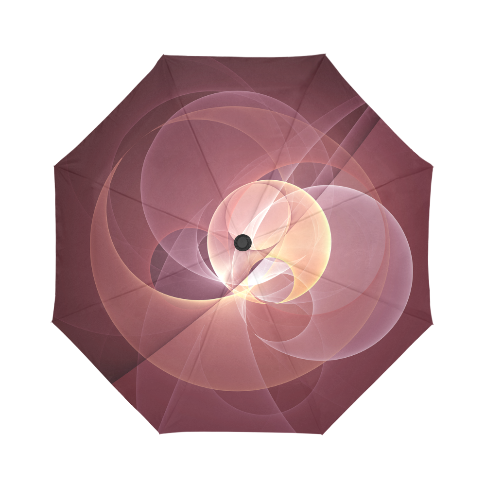 Movement Abstract Modern Wine Red Pink Fractal Art Auto-Foldable Umbrella (Model U04)