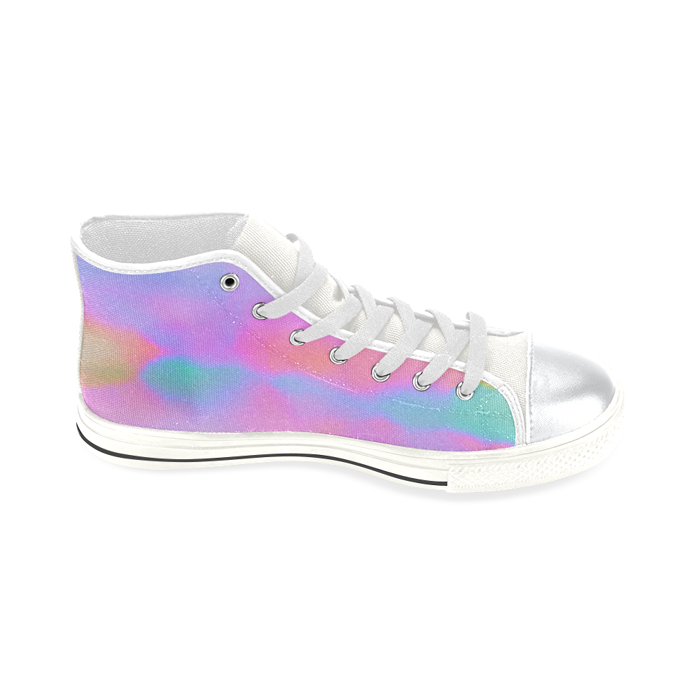 pink clouds High Top Canvas Shoes for Kid (Model 017)
