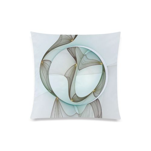 Abstract Modern Turquoise Brown Gold Elegance Custom Zippered Pillow Case 20"x20"(Twin Sides)
