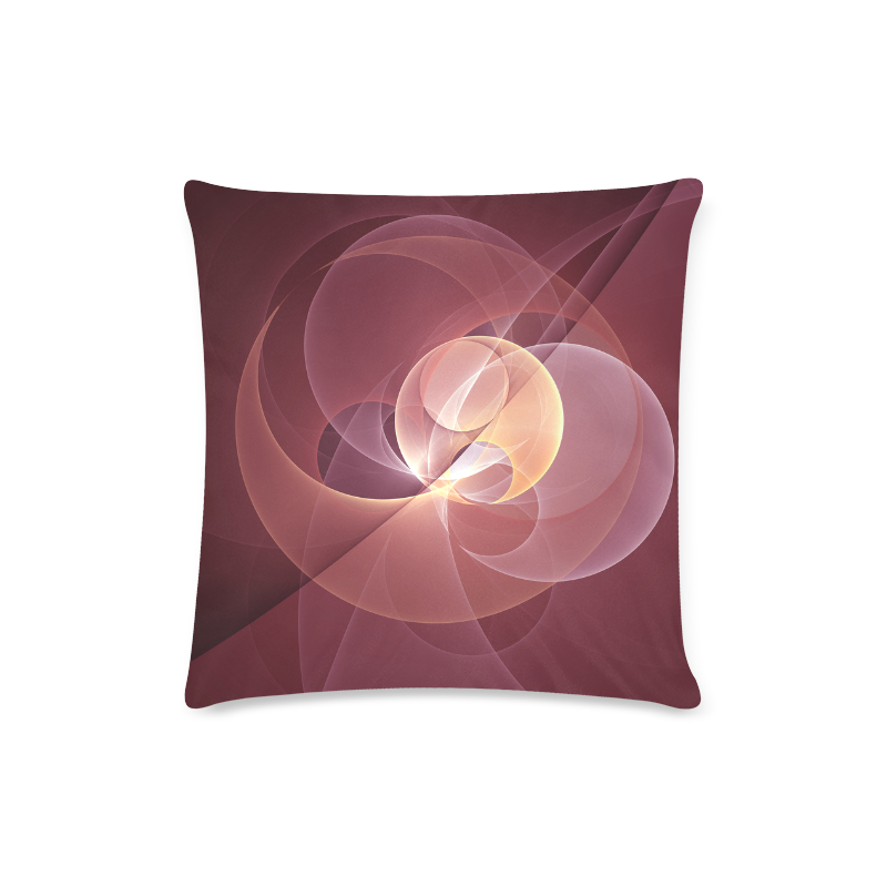 Movement Abstract Modern Wine Red Pink Fractal Art Custom Zippered Pillow Case 16"x16"(Twin Sides)