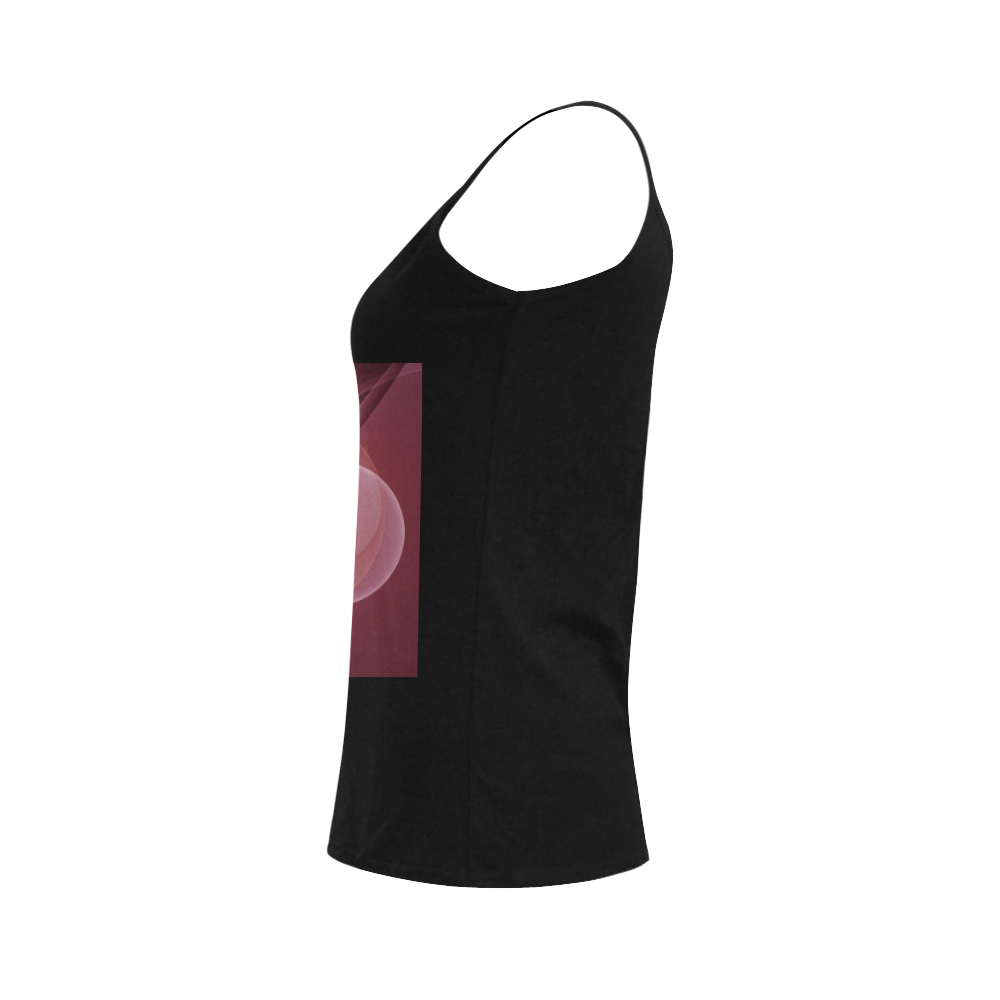 Movement Abstract Modern Wine Red Pink Fractal Art Women's Spaghetti Top (USA Size) (Model T34)