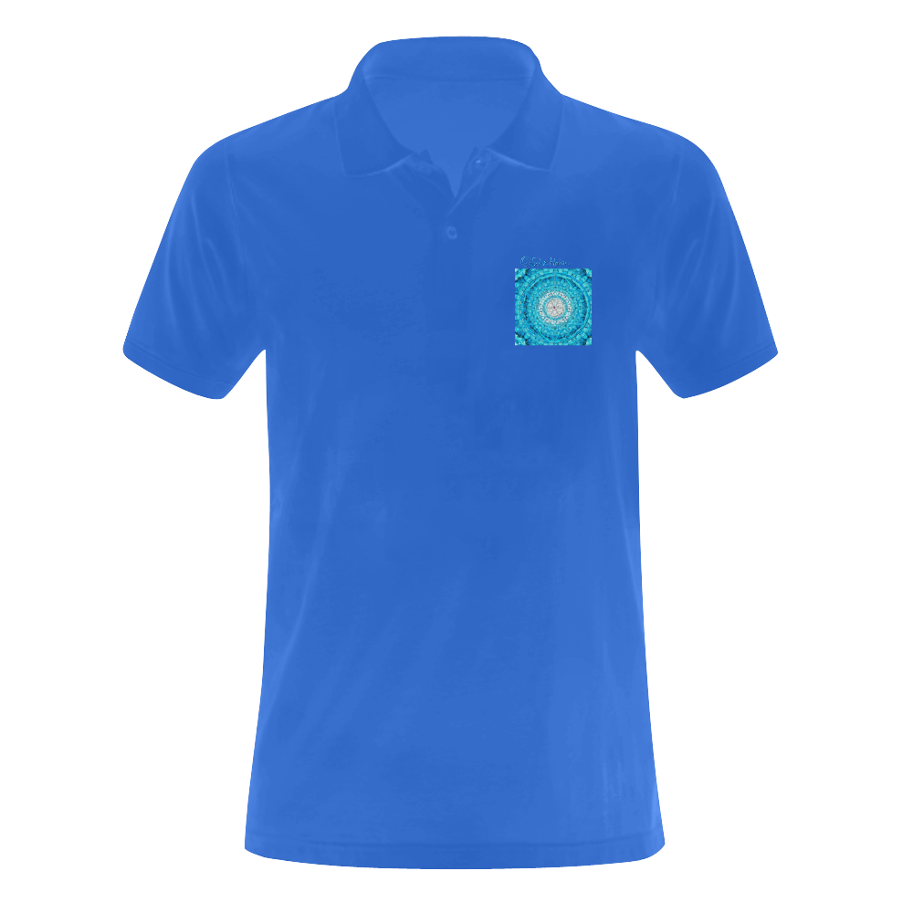 Protection from Jerusalem in blue Men's Polo Shirt (Model T24)