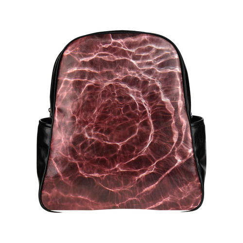 Dark Pink Spiral Multi-Pockets Backpack (Model 1636)