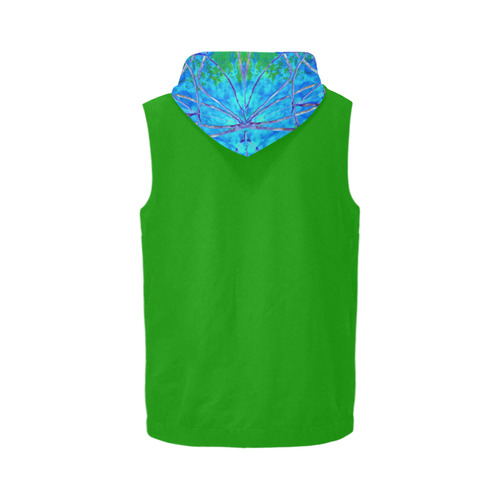protection in nature colors-teal, blue and green All Over Print Sleeveless Zip Up Hoodie for Men (Model H16)