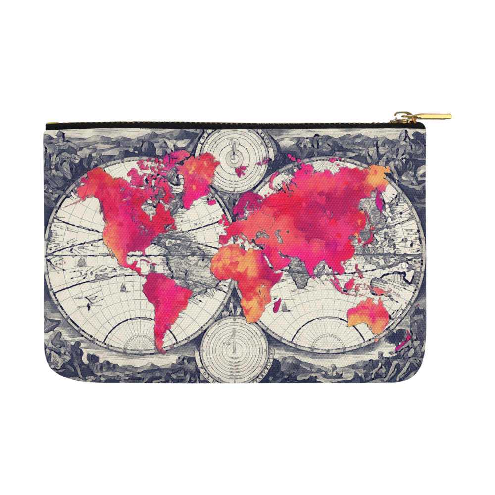 world map 28 Carry-All Pouch 12.5''x8.5''