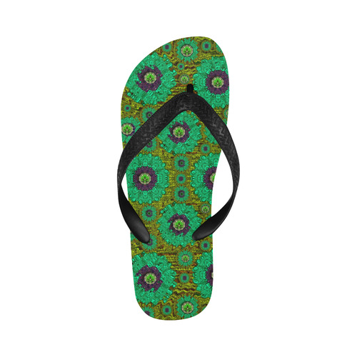 Peacock-flowers in the stars of eden  pop art Flip Flops for Men/Women (Model 040)