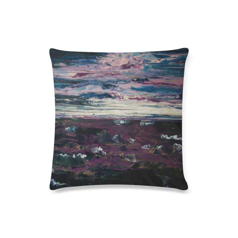 sea at dusk Custom Zippered Pillow Case 16"x16"(Twin Sides)