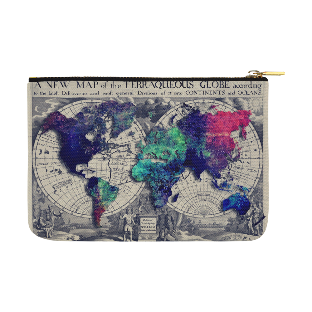 world map 22 Carry-All Pouch 12.5''x8.5''