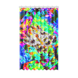 camouflage psychedelic splash painting abstract in blue green orange pink brown Window Curtain 52" x 84"(One Piece)