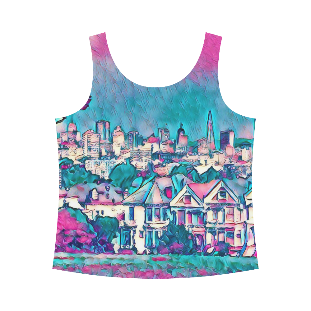 Impressive Travel -San Francisco 2 by JamColors All Over Print Tank Top for Women (Model T43)