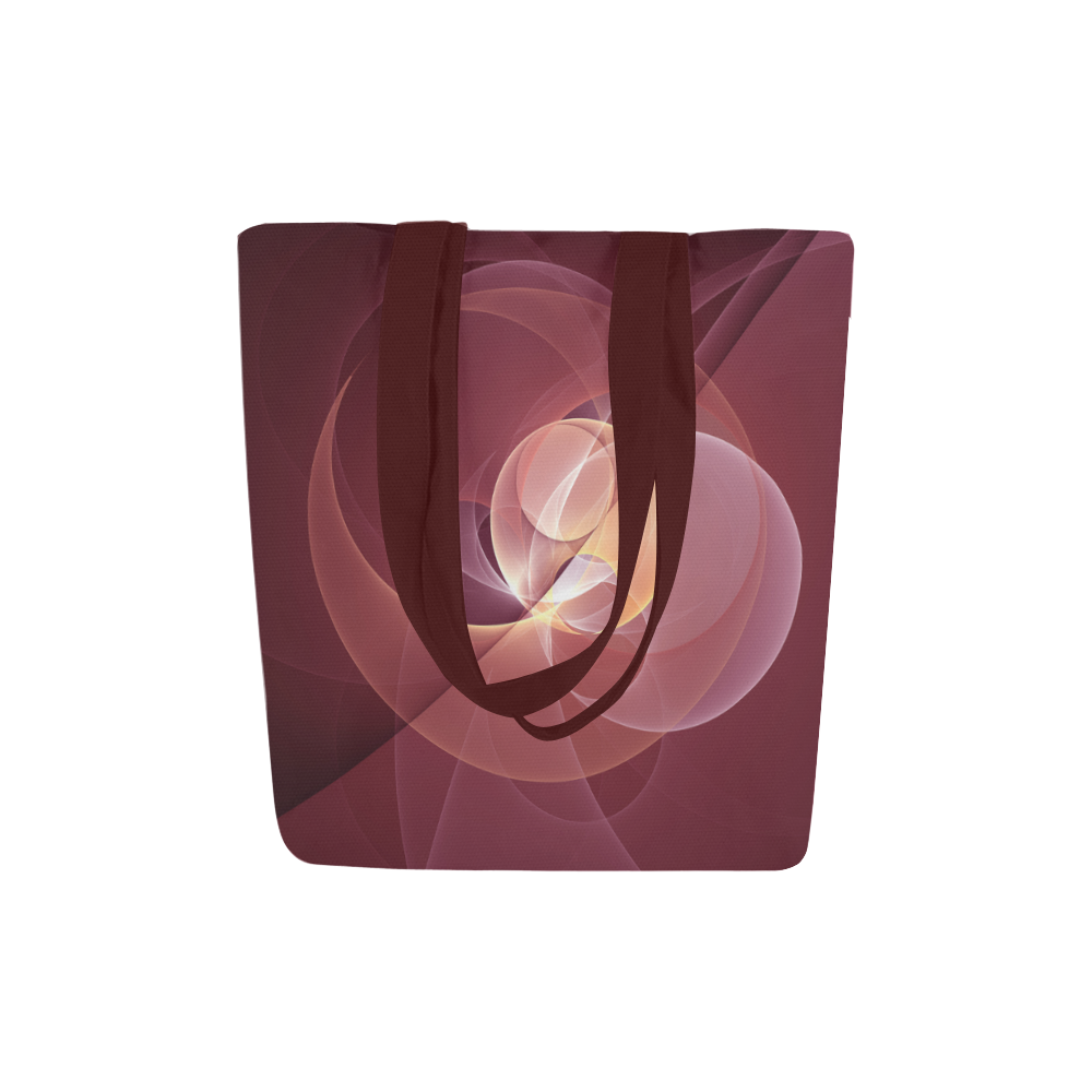 Movement Abstract Modern Wine Red Pink Fractal Art Canvas Tote Bag (Model 1657)