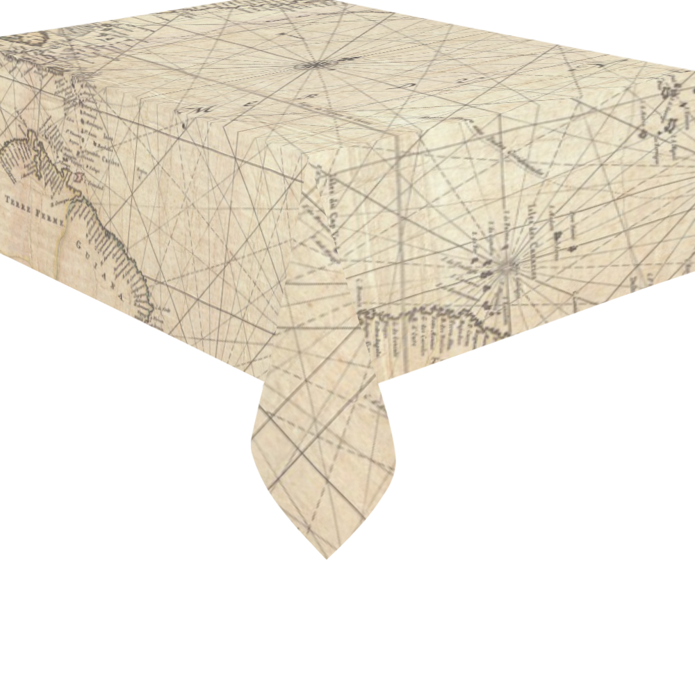 Toalha de mesa mapa antigo Cotton Linen Tablecloth 60"x 84"
