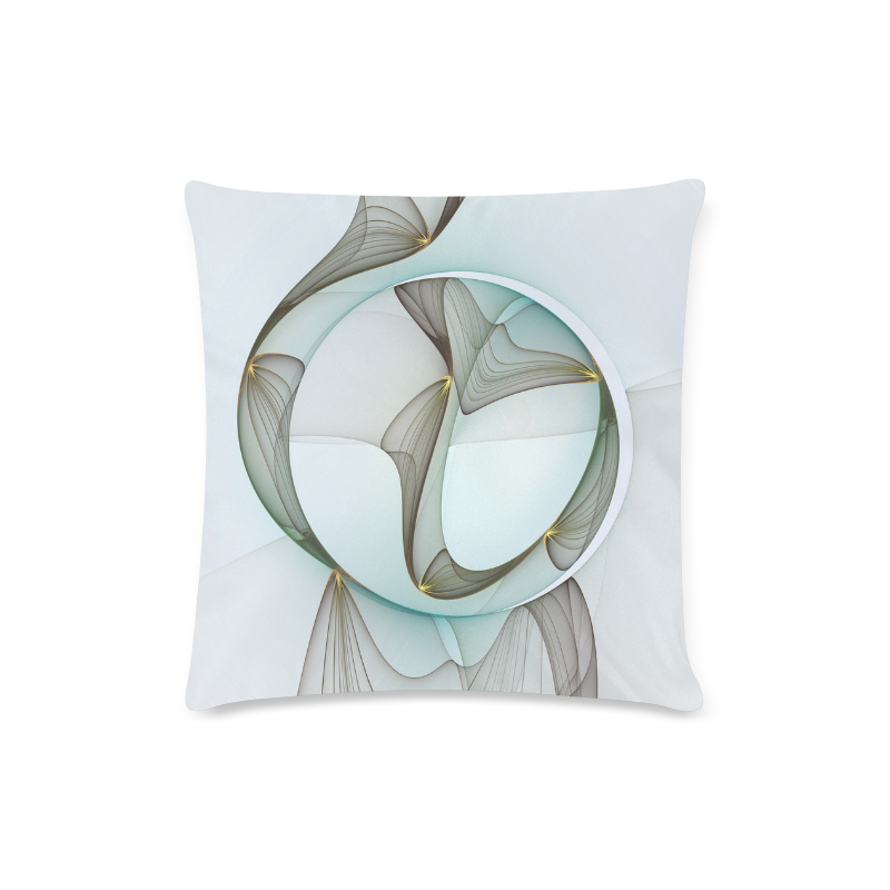 Abstract Modern Turquoise Brown Gold Elegance Custom Zippered Pillow Case 16"x16"(Twin Sides)