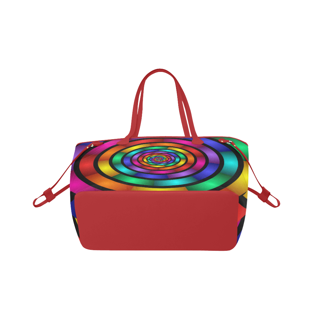 Round Psychedelic Colorful Modern Fractal Graphic Clover Canvas Tote Bag (Model 1661)