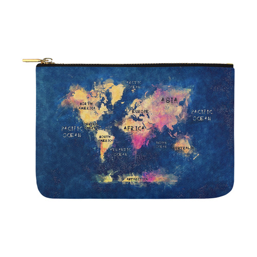 world map oceans and continents Carry-All Pouch 12.5''x8.5''