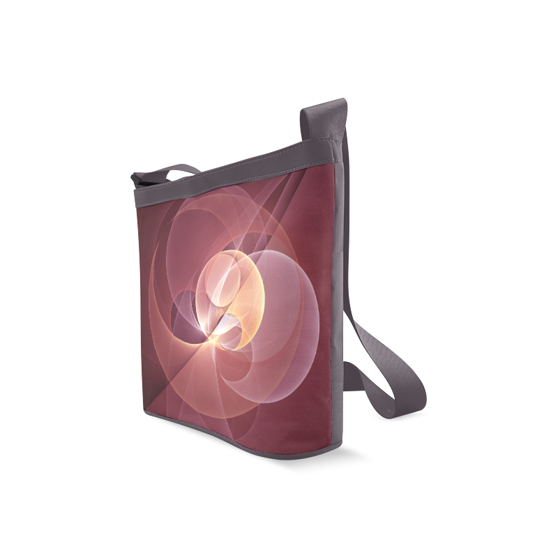 Movement Abstract Modern Wine Red Pink Fractal Art Crossbody Bags (Model 1613)
