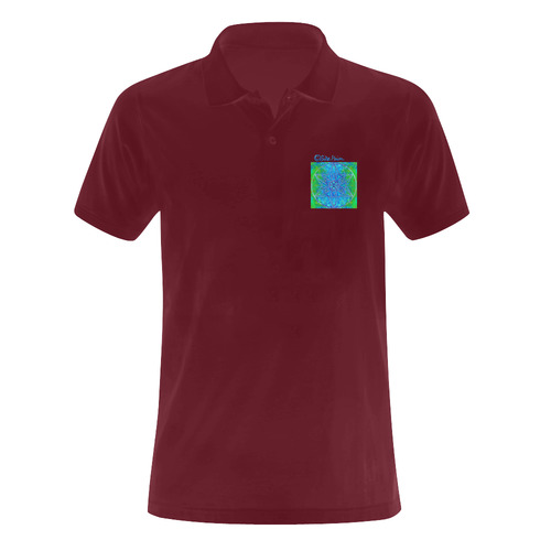 protection in nature colors-teal, blue and green Men's Polo Shirt (Model T24)