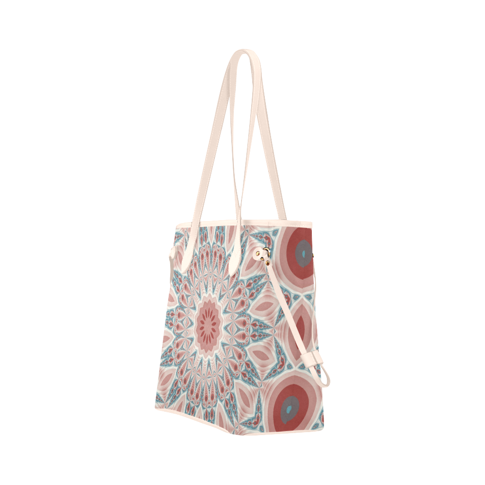 Modern Kaleidoscope Mandala Fractal Art Graphic Clover Canvas Tote Bag (Model 1661)