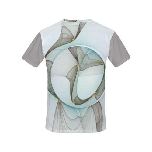 Abstract Modern Turquoise Brown Gold Elegance All Over Print T-Shirt for Women (USA Size) (Model T40)